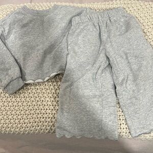 GAP Light Gray scalloped sweat set
